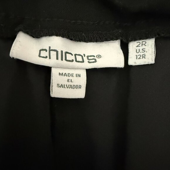 Chico's 2R 12R Brigitte Slim Ankle Pants Black Slimming Pull On Pockets 34 x 27 - Picture 5 of 11